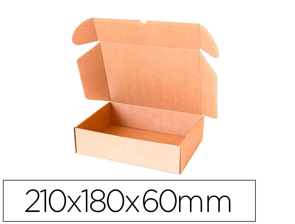 CAIXA AUTO MONTAGEM Q-CONNECT PARA E-COMMERCE E PRESENTES CARTAO 100% RECICLADO CANAL SIMPLES 3 MM KRAFT 210X180X60MM