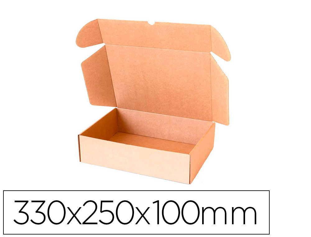 CAIXA AUTO MONTAGEM Q-CONNECT PARA E-COMMERCE E PRESENTES CARTAO RECICLADO CANAL SIMPLES 3 MM KRAFT 330X250X100 MM