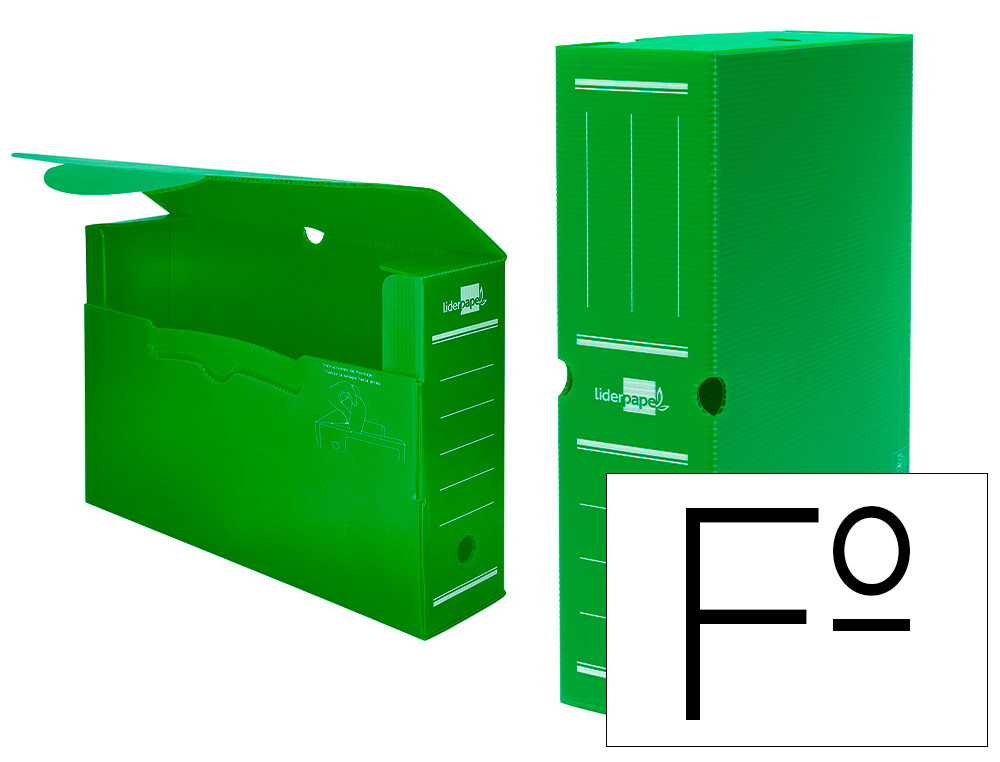 CAIXA PARA ARQUIVO MORTO LIDERPAPEL EM POLIPROPILENO VERDE FORMATO 360X260X100 MM