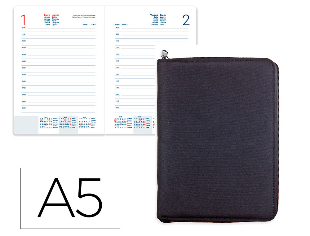 AGENDA ENCADERNADA LIDERPAPEL TARENTO 15*21 2026 DIA PAGINA CINZA PAPEL 70 GR FSC