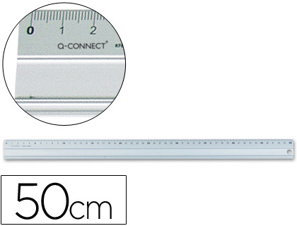 REGUA METALICA ALUMINIO Q-CONNECT 50 CM