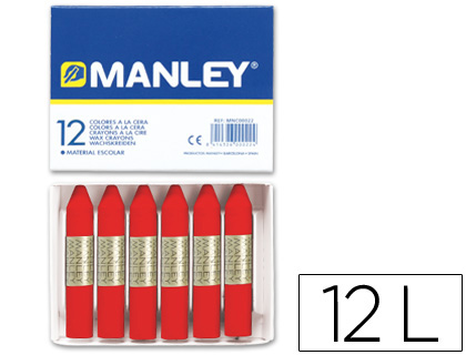 LAPIS DE CERA MANLEY 12 UNIDADES VERMELHO ESCARLATA