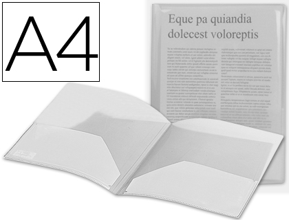 BOLSA DOSSIER LIDERPAPEL COM DUPLA BOLSA DIN A4 CRISTAL