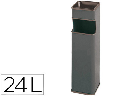 CINZEIRO PAPELEIRA SIE QUADRADO 403 CINZA METALICO MEDIDA 65X18X18 CM