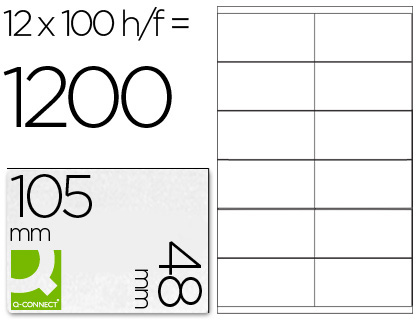 ETIQUETAS ADESIVAS Q-CONNECT DIN A4 105 X 48 MM