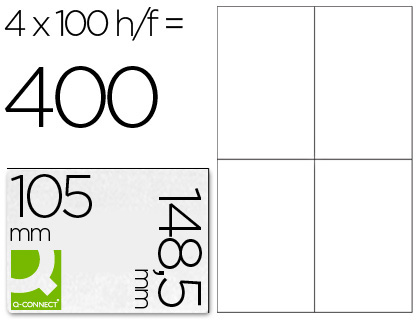 ETIQUETAS ADESIVAS Q-CONNECT DIN A4 105 X 148,5 MM