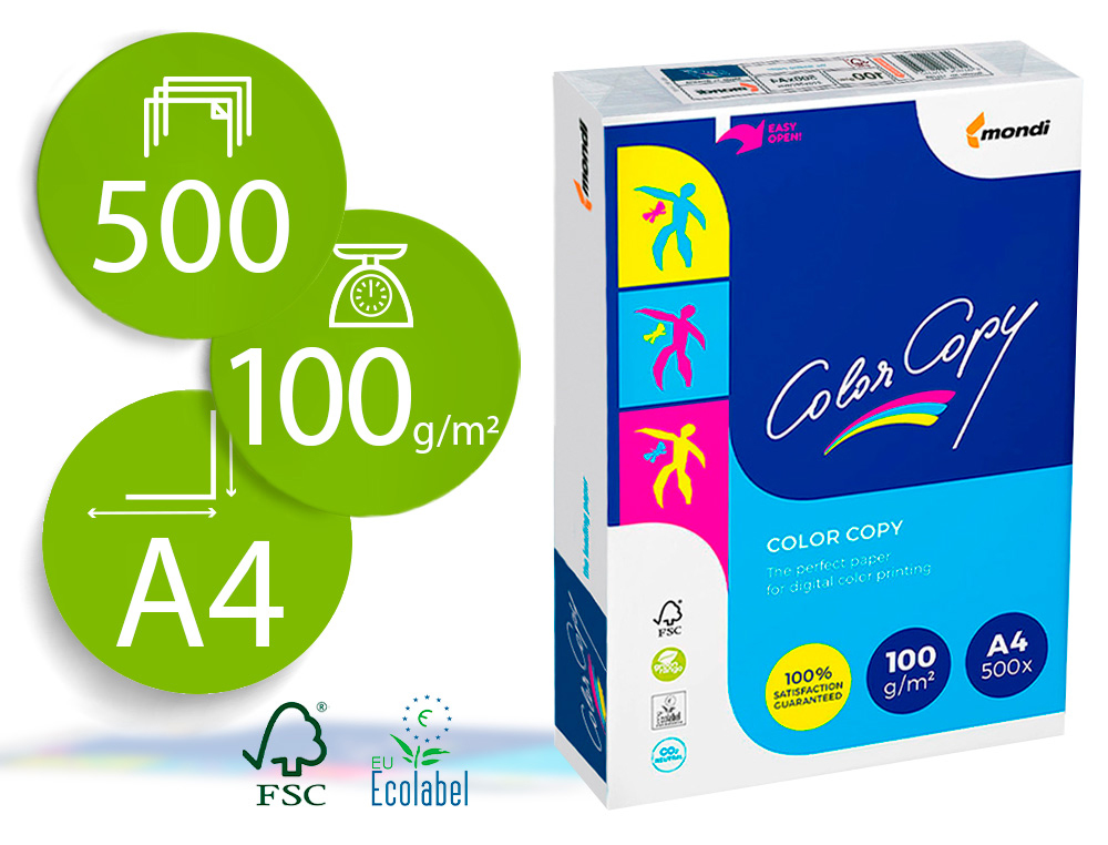 PAPEL COLOR COPY DIN A4 100 GR EMBALAGEM DE 500 FOLHAS