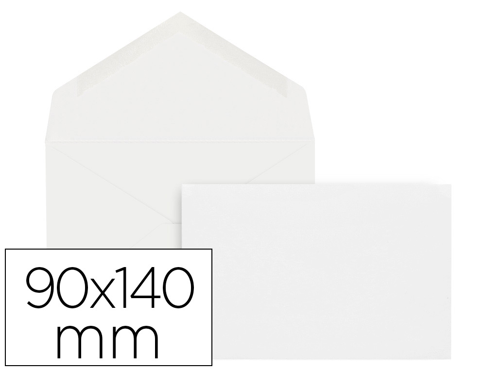 ENVELOPE MNIMO NORMALIZADO BRANCO 90X140MM ENGOMADO PACK DE 100 UNIDADES