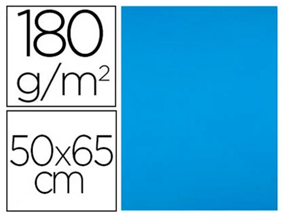 CARTOLINA LIDERPAPEL 50X65 CM 180 GR AZUL TURQUESA