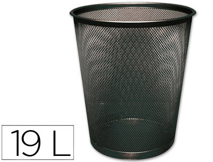 CESTO DE PAPEIS Q-CONNECT DE REDE METALICO PRETO CAPACIDADE 19 LITROS 34,5X29,5 CM