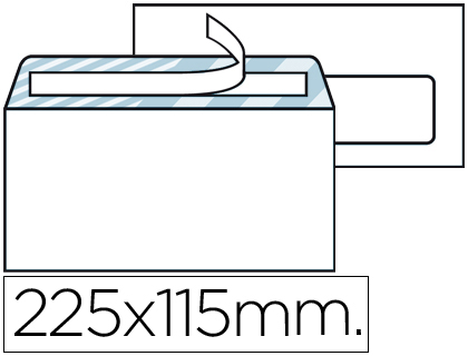 ENVELOPE LIDERPAPEL N.4 AMERICANO BRANCO 115X225 MM TIRA DE SILICONE JANELA DIREITA PACK DE 500 UNIDADES