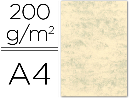 CARTOLINA MARMOREADA 200 GR PACK 100, DIN A4 CREME CLARO