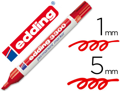MARCADOR EDDING 3300 N.2 VERMELHO - PONTA BISELADA