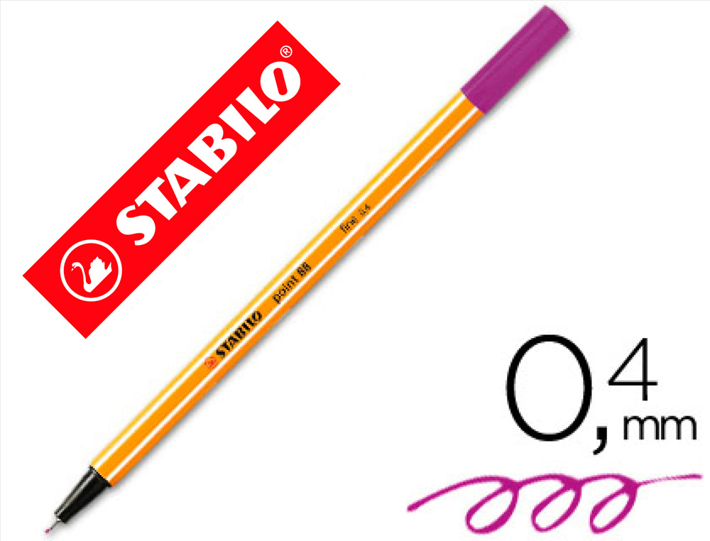 MARCADOR STABILO PONTA DE FIBRA POINT 88 LILAS 0,4 MM