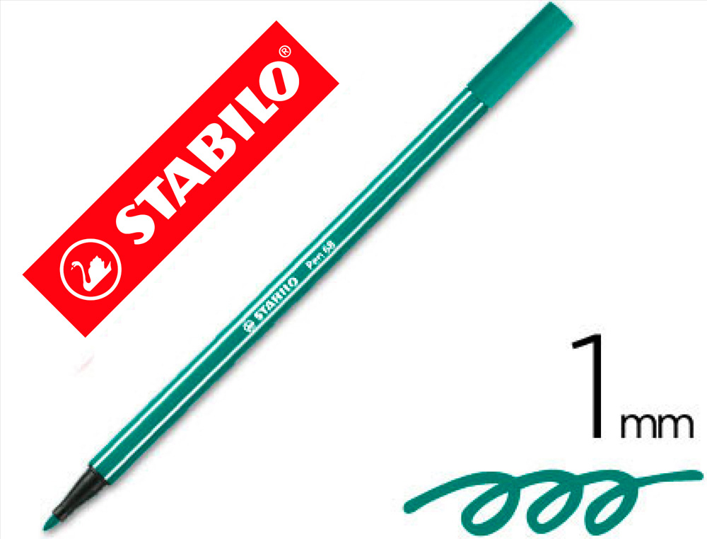 MARCADOR STABILO AGUARELAVEL PEN 68 VERDE ESMERALDA 1 MM