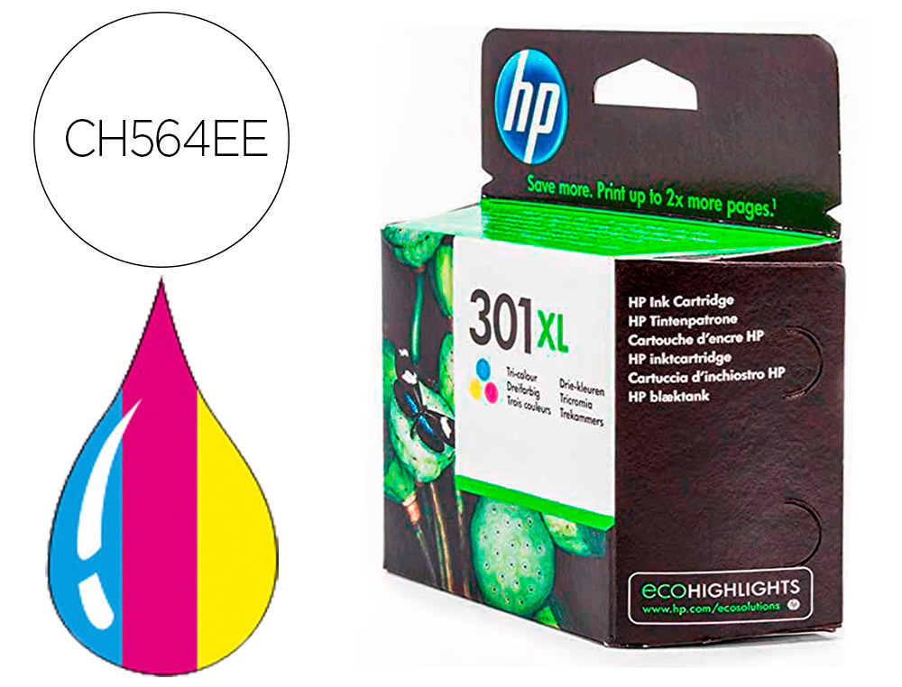 TINTEIRO HP 301 XL TRICOLOR