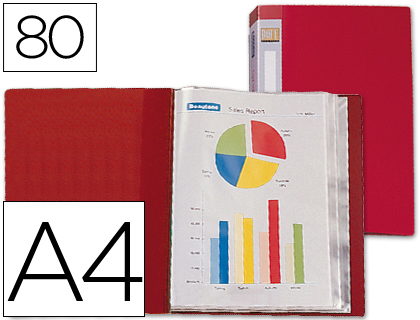 CAPA CATALOGO LIDERPAPEL 80 BOLSAS DIN A4 VERMELHA