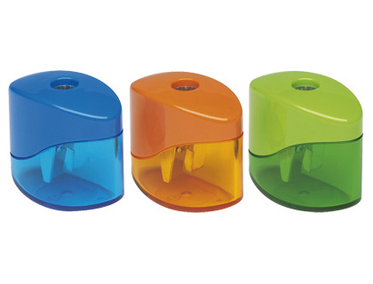 APARA LAPIS M+R METALICO PEQUENO 1 USO COM DEPOSITO CORES SORTIDAS