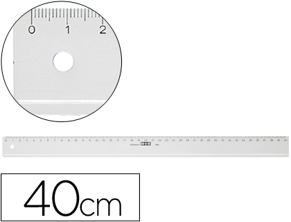 REGUA M+R 40 CM PLASTICO TRANSPARENTE