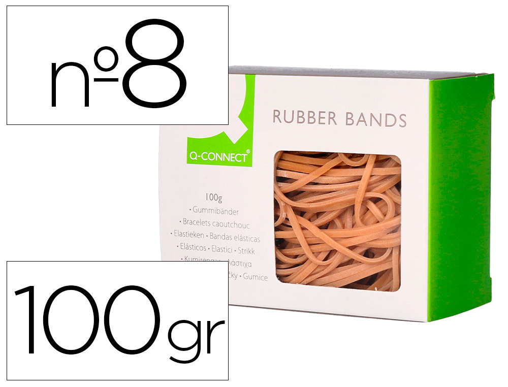 ELASTICOS Q-CONNECT 100 GR NUMERO 8