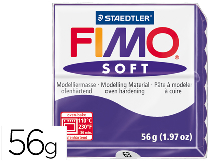 PASTA PARA MODELAR STAEDTLER FIMO SOFT 56 GR COR VIOLETA ESCURO