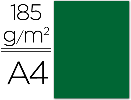 CARTOLINA GUARRO DIN A4 VERDE ESCURO 185 GR PACK DE 50 FOLHAS