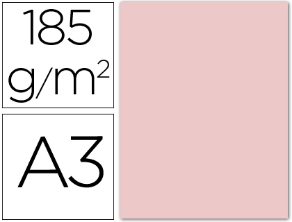 CARTOLINA GUARRO DIN A3 ROSA 185 GR PACK DE 50 FOLHAS