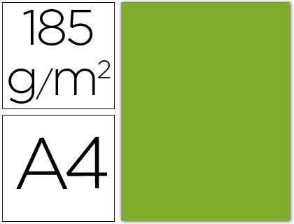 CARTOLINA GUARRO DIN A4 VERDE MA 185 GR PACK DE 50 FOLHAS
