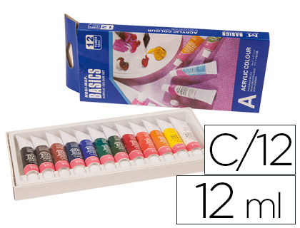 PINTURA ACRILICA ARTIST CAIXA CARTAO DE 12 CORES SORTIDAS TUBO DE 12 ML