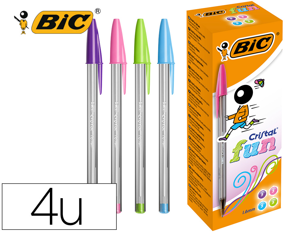 ESFEROGRAFICA BIC CRISTAL LARGE FASHION CAIXAS DE 20 UNIDADES CORES SORTIDAS