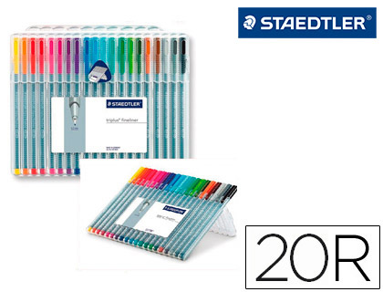 MARCADOR STAEDTLER TRIPLUS FINELINER ESTOJO 20 CORES SORTIDAS