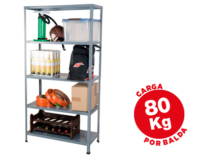 ESTANTE AR STORAGE METALICA 180X90X40 CM 5 PRATELEIRAS 80KG POR PRAT.E MONTAGEM COM PARAFUSOS COR CINZA