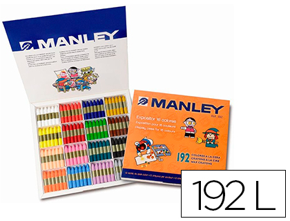 LAPIS DE CERA MANLEY CAIXA DE 192 UNIDADES 16 CORES SORTIDAS
