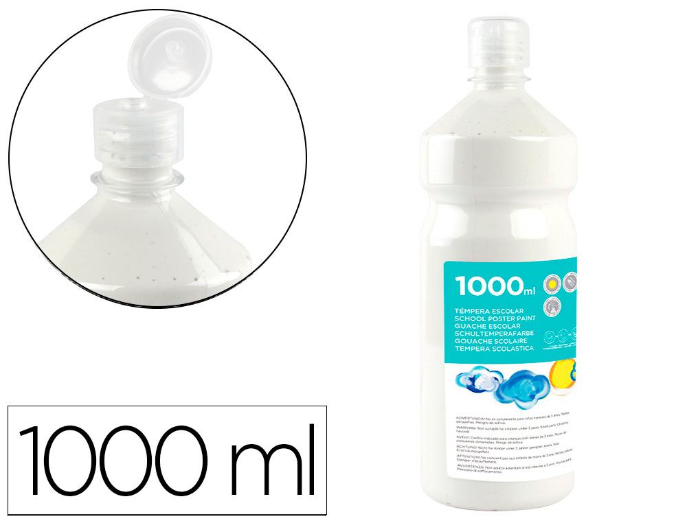 GUACHE ESCOLAR LIDERPAPEL 1000 ML BRANCO