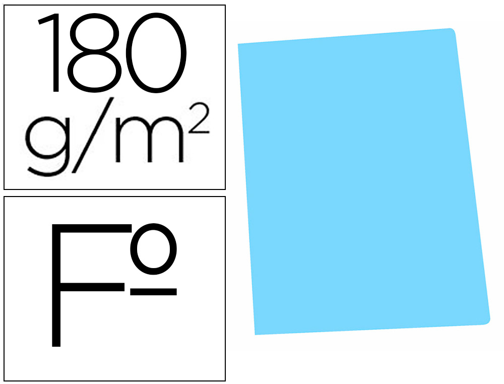CLASSIFICADOR GIO DE CARTOLINA FOLIO CELESTE PASTEL 180 G/M2