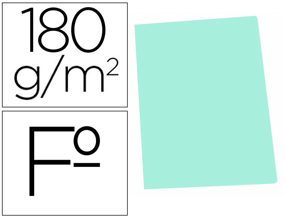 CLASSIFICADOR GIO DE CARTOLINA FOLIO VERDE PASTEL 180 G/M2