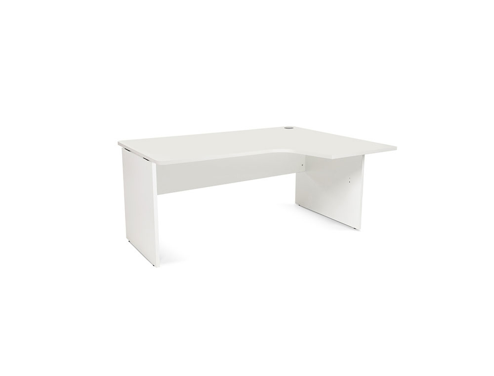 MESA ROCADA SERIE WORK 160X120 CM DIREITA ACABAMENTO AW04 BRANCO/BRANCO
