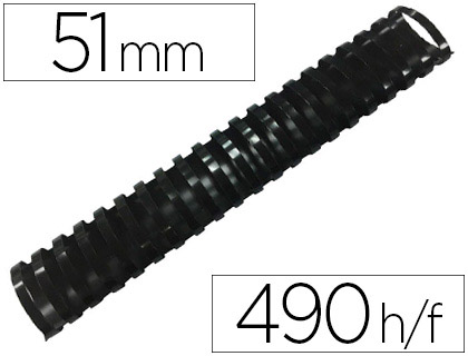 ESPIRAL Q-CONNECT REDONDA 51 MM PLASTICO PRETO CAPACIDADE 490 FOLHAS CAIXA DE 10 UNIDADES