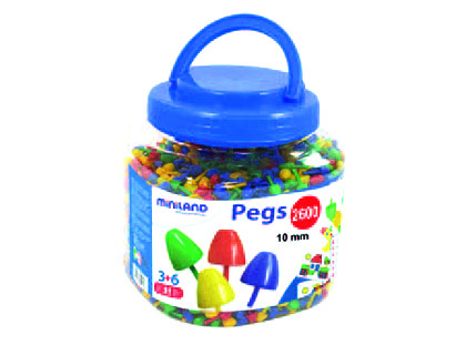JOGO MINILAND PEGS BOIAO DE 2600 PECAS DE 10 MM