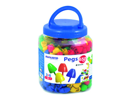 JOGO MINILAND PEGS BOIAO DE 650 PECAS DE 20 MM