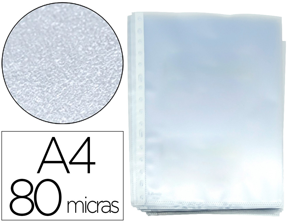 BOLSA CATALOGO/MICA ESSELTE DIN A4 POLIPROPILENO 80 MICRONS 11 FUROS MARTELADA CAIXA DE 100 UNIDADES