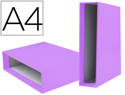 CAIXA PARA PASTA DE ARQUIVO DE ALAVANCA LIDERPAPEL DOCUMENTA DIN A4 LOMBADA 75 MM LILAS