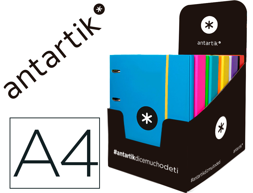 PASTA ANTARTIK COM RECARGA DIN A4 QUADRICULA 5MM FORRADA 4 ANEIS 25MM CORES SORTIDAS