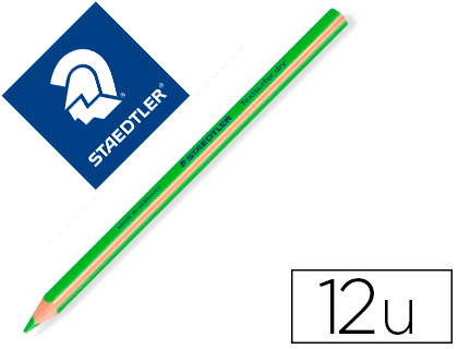 LAPIS FLUORESCENTE STAEDTLER TRIANGULAR TOP STAR VERDE CAIXA DE 12 UNIDADES