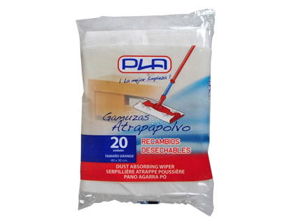 RECARGA MOPA AGARRA O PO DESCARTAVEL GRANDE 40X30 CM BOLSA DE 20 UNIDADES
