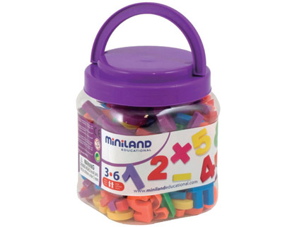 JOGO MINILAND LETRAS NUMEROS MAGNETICOS BOIAO DE 162 PECAS