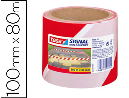 FITA DE SINALIZACAO TESA VERMELHO E BRANCO 100MT X 80 MM