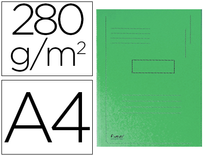 CLASSIFICADOR EXACOMPTA CARTOLINA RECICLADA DIN A4 VERDE 280GR COM 2 ABAS INTERIOR