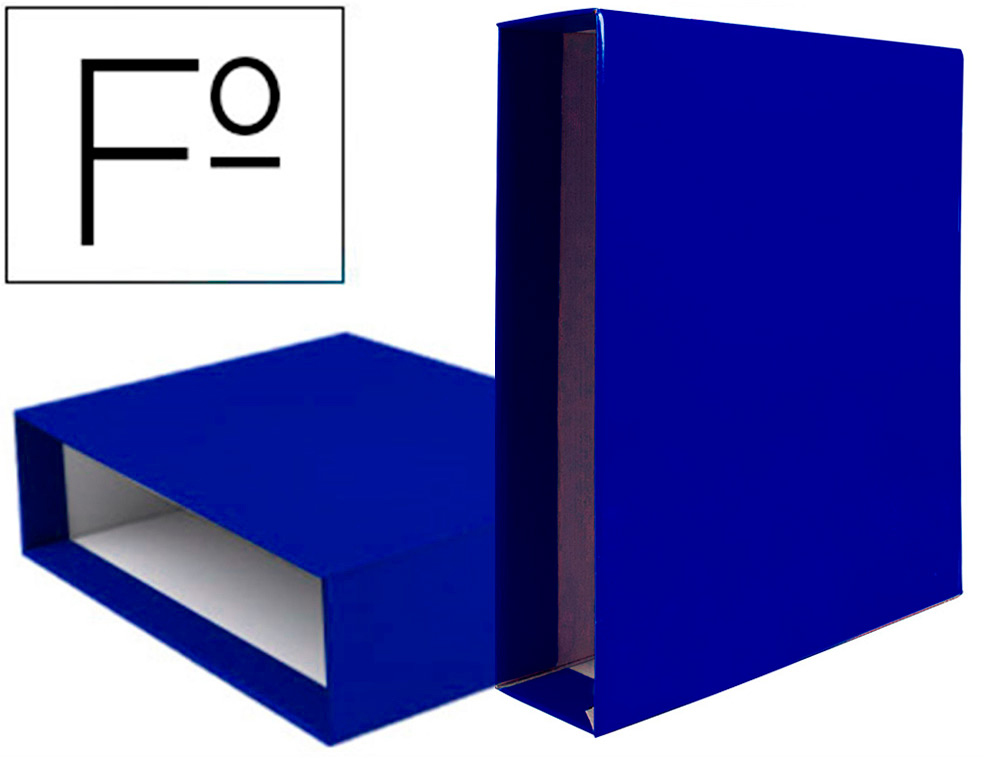 CAIXA PARA PASTA DE ARQUIVO LIDERPAPEL CARTAO FOLIO DOCUMENTA LOMBADA 82MM COR AZUL