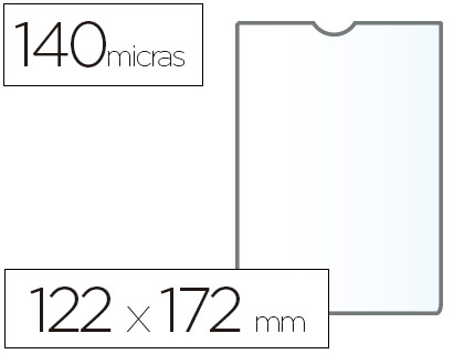 BOLSA CATALOGO ESSELTE PLASTICO 140 MICRONS MEDIDAS 122X172 MM